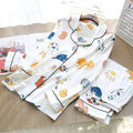 100% Cotton Pajamas For Women Cute Cat Print Cartoon Home Clothes 2Pcs Set Sleepwear Female Tops+Pants Nighties Pijama Suit