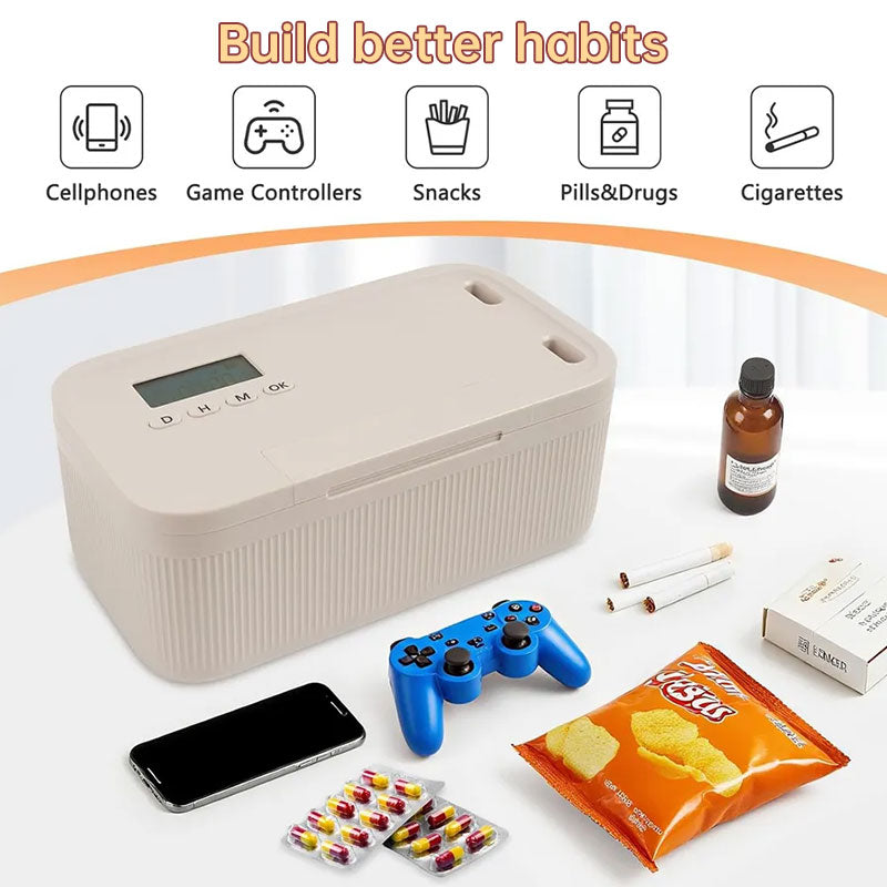 Timed Lock Safe Box: Electronic Security Storage for Personal Items, Documents, Phones & Cigarettes