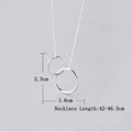 Double Circle Interlock Clavicle Short Necklace Silver Color Necklace For Women collares erkek kolye S-N191