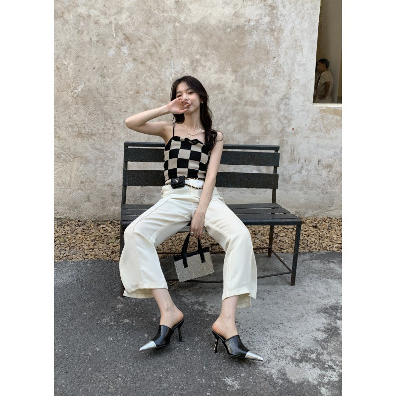 Fashion Silver Women Slippers Thin Low Heels Pointed Toe Design Slip On Summer Mules Slides Shoes