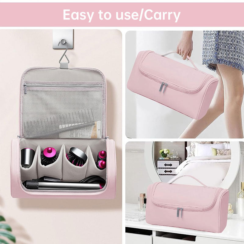 Large Capacity Hair Dryer Organizer Bag | PU Leather, Waterproof, Double-Layer & Non-Slip Interior for Travel, Salon & Home