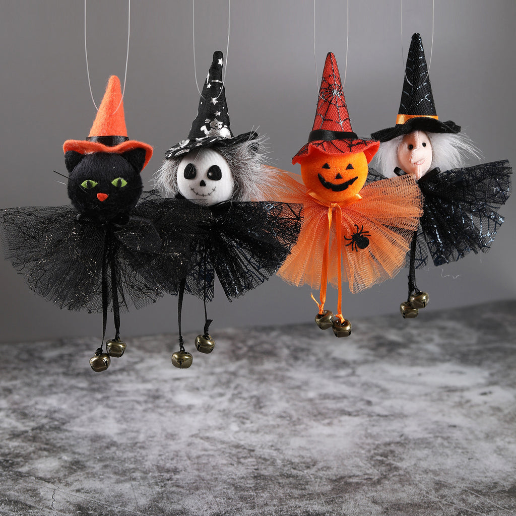 Halloween Decorations Party Bar Decor Pumpkin Ghost Witch Black Cat Hanging Ornaments Scary Witch Wall Hangings