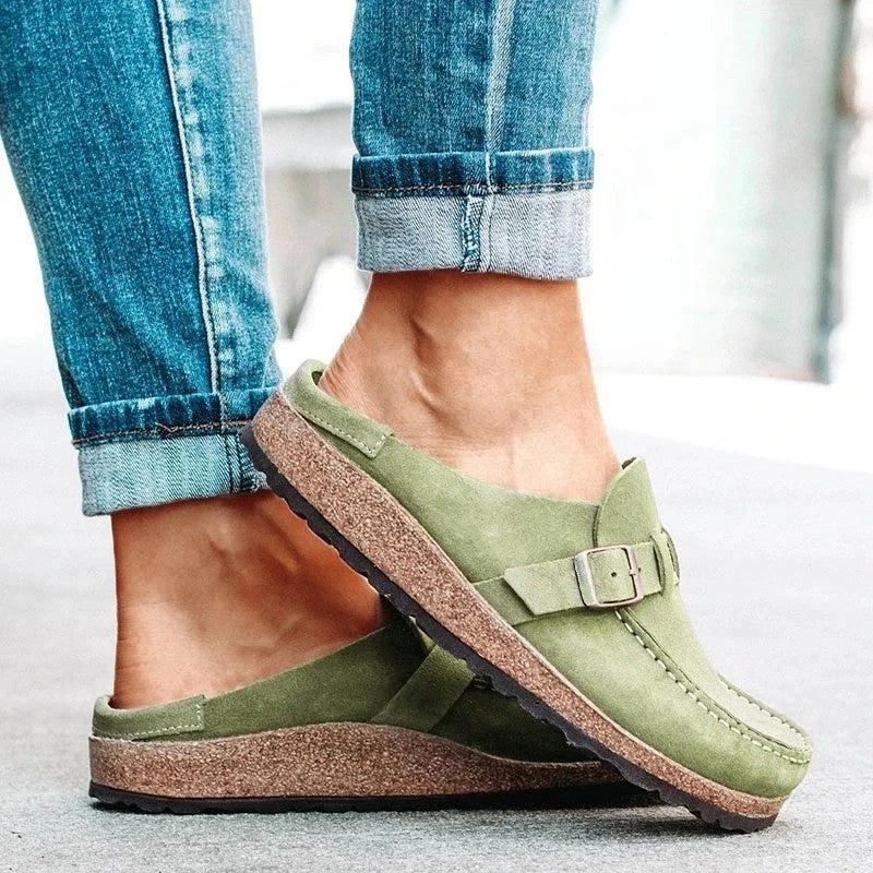 Women summer slippers spring sandals fashion solid buckle women flats shoes casual beach ladies plus size summer sandals