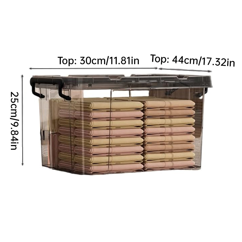 Large Transparent Plastic Storage Box - Perfect for Organizing Clothes, Quilts, Toys, and Snacks in Wardrobe & Home Use