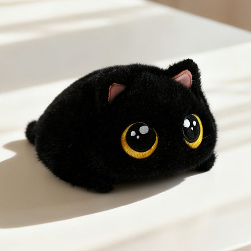 Cute Plush Cat Squishy Emotional Companion Stress Relief Soothing Super Soft Down Cotton Round-Eyed Cat Stackable Toy