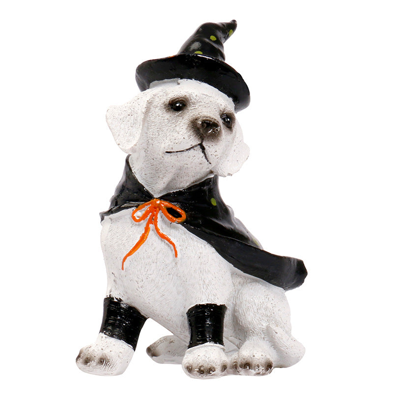 Halloween Decoration Ins Style Pet Dog Witch Resin Figurine Pet Shop Decor