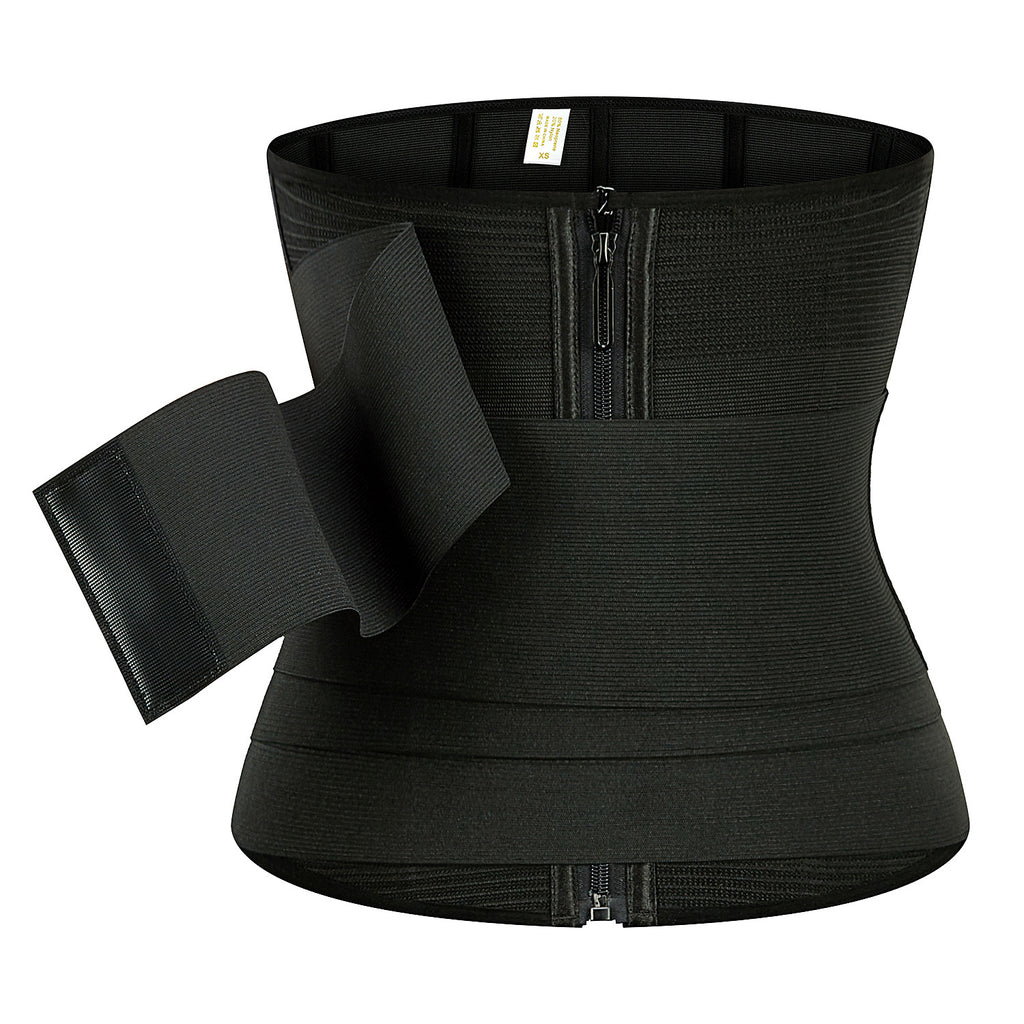 Adjustable Strap Corset Waist Trainer with Zipper for Body Shaping and Abdominal Support - Women's Shapewear Belt