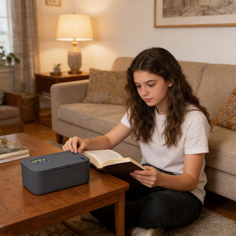 Timed Lock Safe Box: Electronic Security Storage for Personal Items, Documents, Phones & Cigarettes