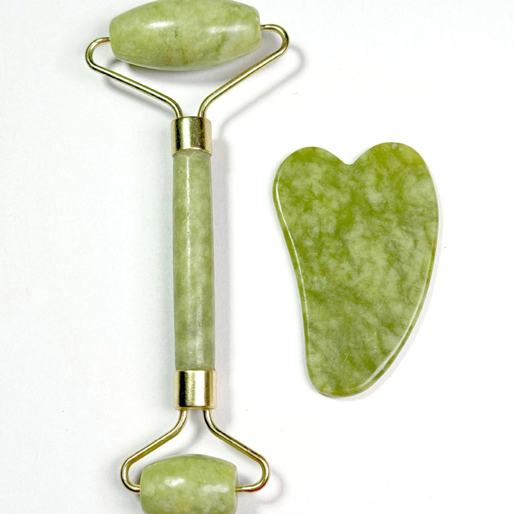 Natural Jingluo Jade Beauty Roller Massager, Facial Rolling Beauty Device, Face Massage Stick