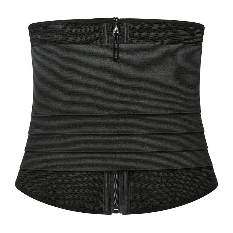Adjustable Strap Corset Waist Trainer with Zipper for Body Shaping and Abdominal Support - Women's Shapewear Belt