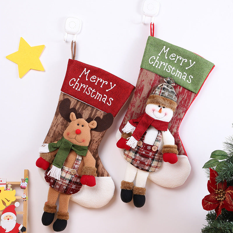 Christmas gift bag, candy bag, Christmas decoration pendant, large Christmas socks, Christmas tree pendant, gift