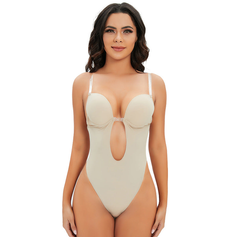 Bodyshaper Strap Bra Pad Bodysuit Shaping Tummy Control Slimming Backless Body Shaping Sculpting Garment Ultra-thin