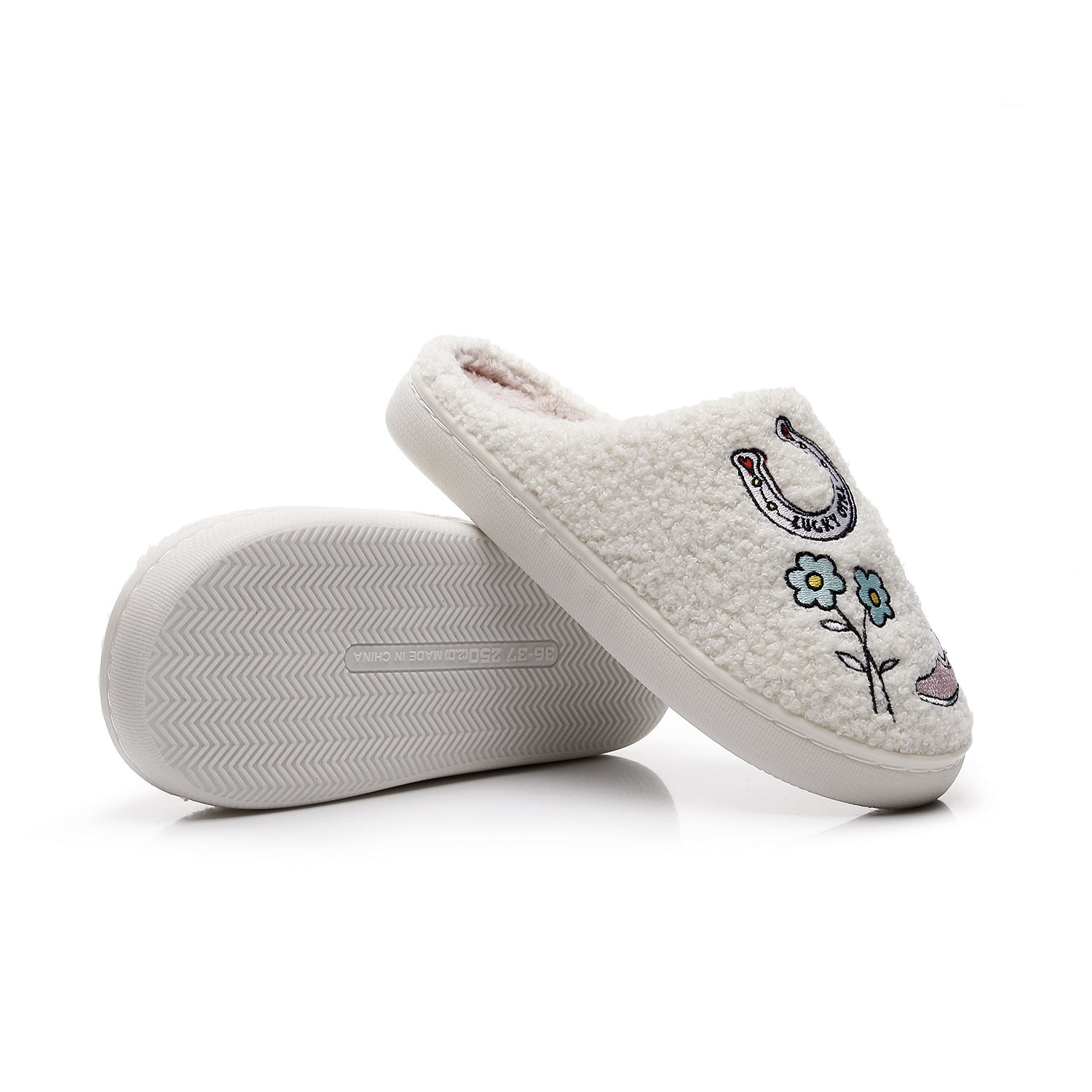 Western denim cotton slippers for women hairy slippers