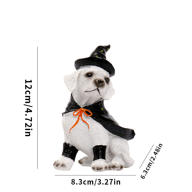 Halloween Decoration Ins Style Pet Dog Witch Resin Figurine Pet Shop Decor