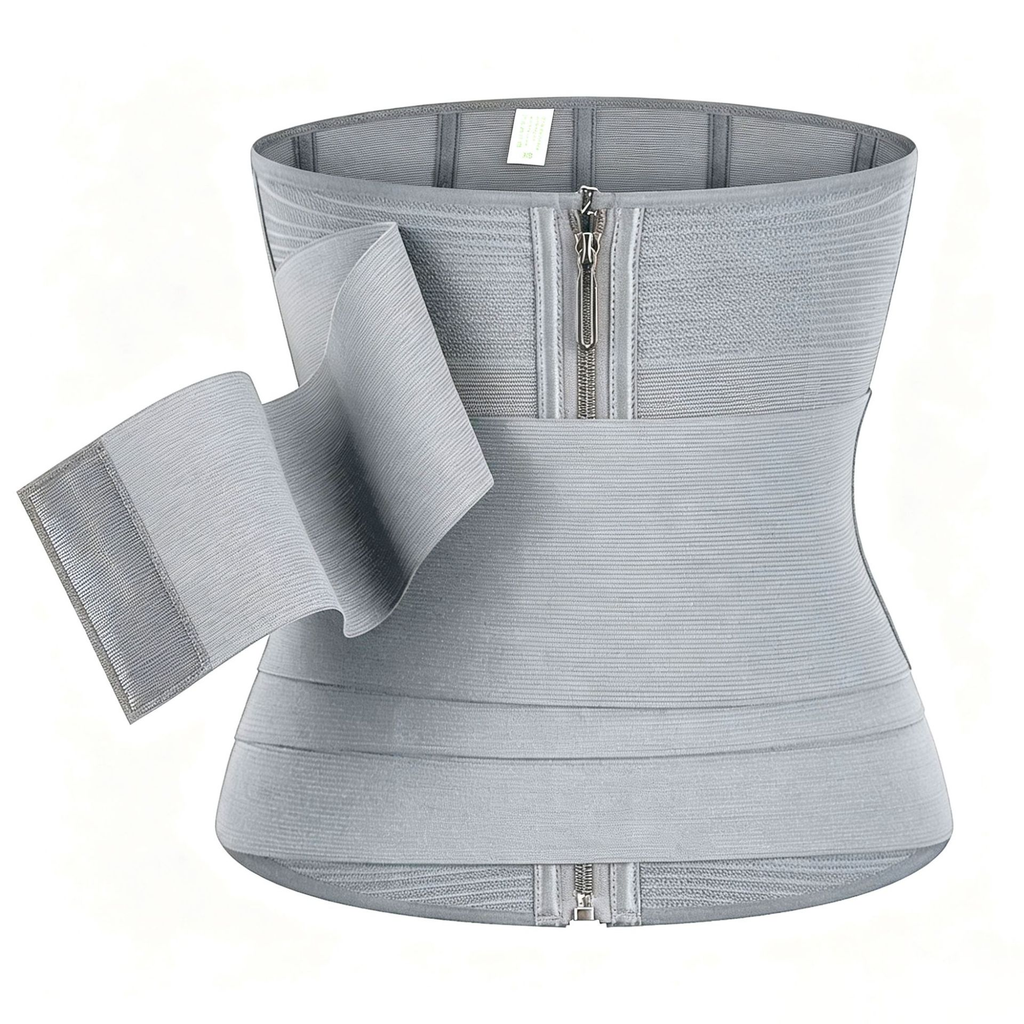 Adjustable Strap Corset Waist Trainer with Zipper for Body Shaping and Abdominal Support - Women's Shapewear Belt