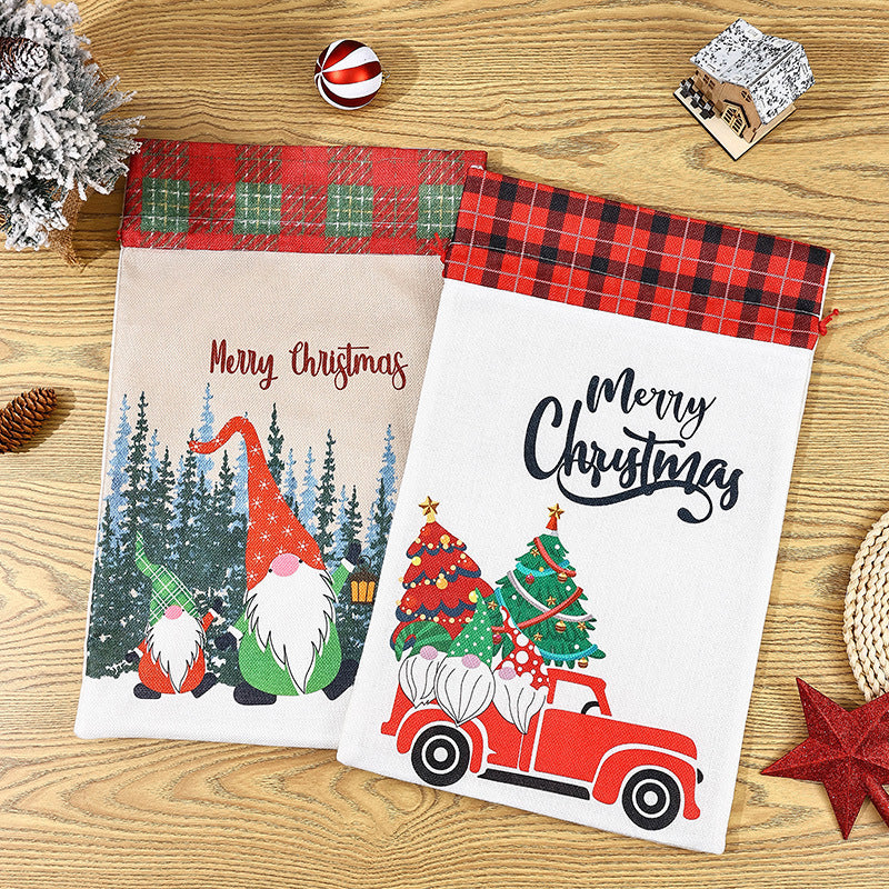 Christmas Decoration Printed Bundle Pocket Cute Forester Gift Bag Christmas Apple Bag Christmas Gift Bag