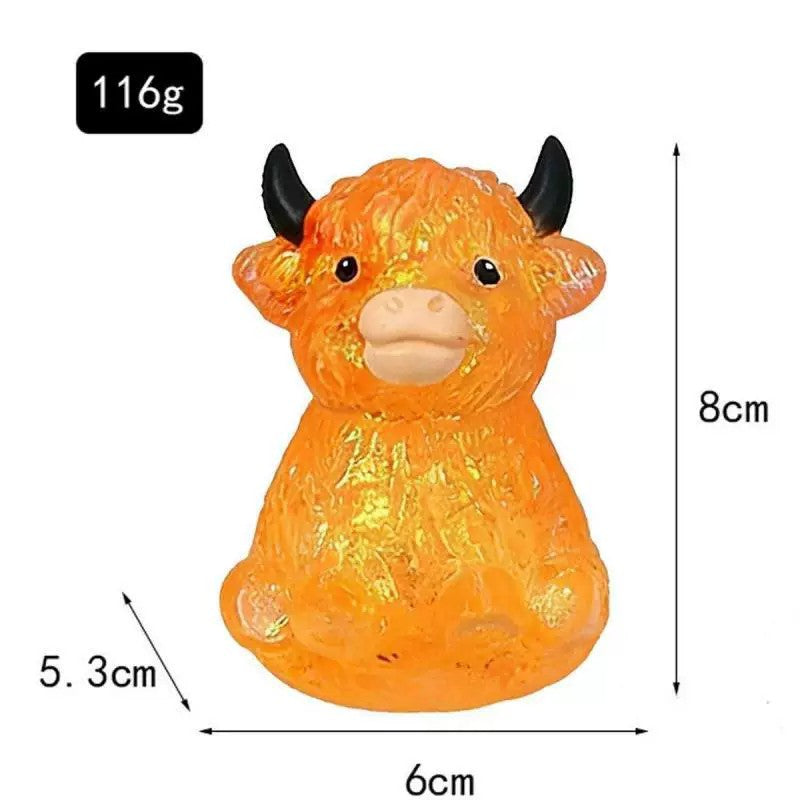 New Glitter Highland Cow Squishy Slow Rebound Stress Relief Toy Creative Decompression Tool Factory